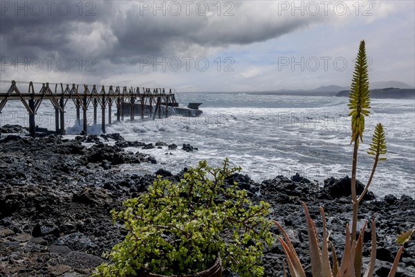 Coast in Arrieta, Lanzarote, Canary Island, Spain, Europe