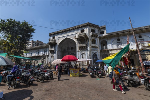 Gate to the Bhadra Fort, Unesco site, Ahmedabad, Gujarat, India, Asia