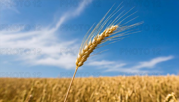 AI generated, A single ear of wheat in the cornfield, Wheat, Ear of wheat