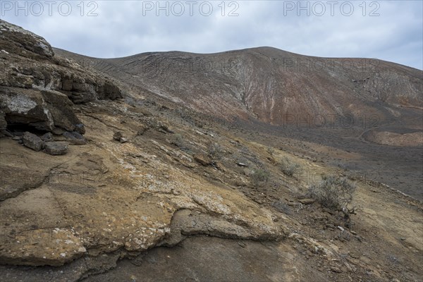 Hiking trail to Caldera Blanca, Lanzarote, Canary Islands, Spain, Europe