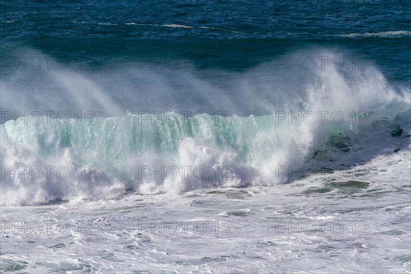 The spectacular waves on the west coast of Fuerteventura, Canary Islands, Spain, Europe