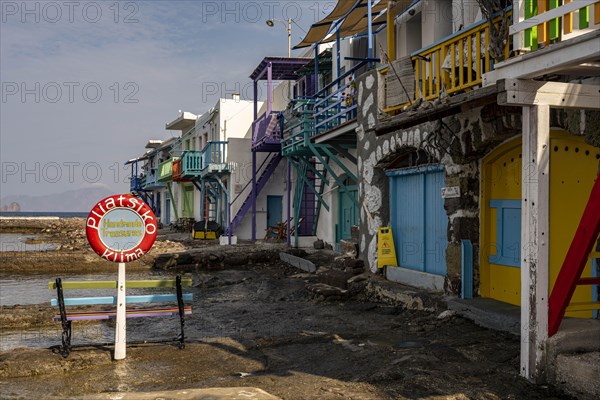 Colourful facades, climate, Milos, Cyclades, Greece, Europe