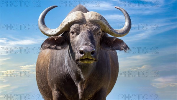 AI generated, African cape buffalo, (Synerus caffer)