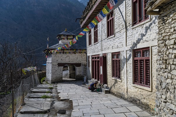 Historical village of Marpha, Jomsom, Nepal, Asia