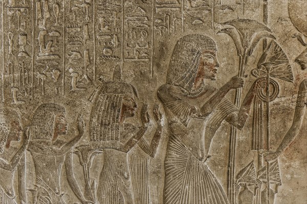 Hieroglyphs on a plate as a relief, message, drawing, Egyptian, kingdom, antiquity, world history, history, tradition, culture, cultural history, stone, sign, language, sculpture, tomb, Cairo, Egypt, Africa