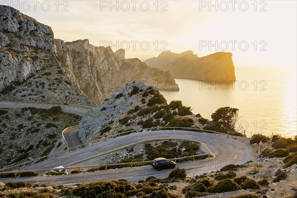 Sunset, Cape Formentor, Port de Pollenca, Serra de Tramuntana, Majorca, Majorca, Balearic Islands, Spain, Europe