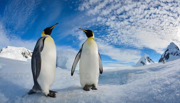 AI generated, Antarctica, snow, ice, winter, king penguin (Aptenodytes patagonicus), Antarctica