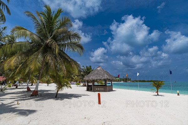 White sand beach on Bangaram island, Lakshadweep archipelago, Union territory of India