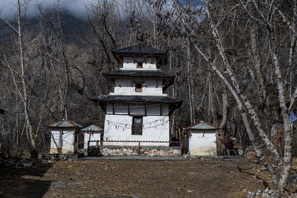 Vishnu temple, Mutinath valley, Kingdom of Mustang, Nepal, Asia