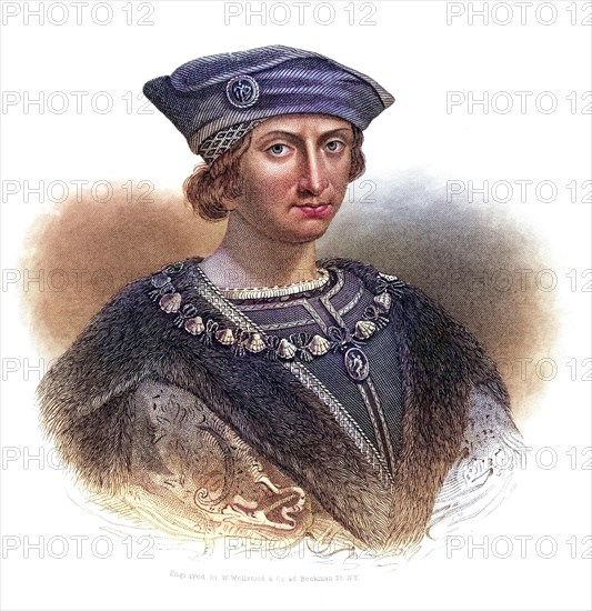 Charles VIII, 1470-1498, King of France (1483-98), Historical, digitally restored reproduction from a 19th century original, Record date not stated