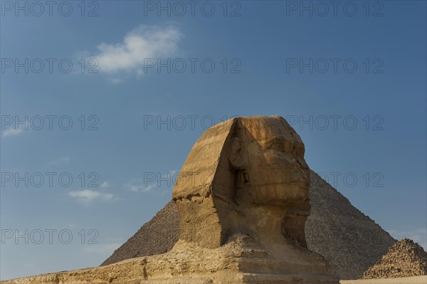 Sphinx of Giza, desert, wonder of the world, building, sculpture, monument, architecture, structure, ancient, history, history of the earth, history of mankind, monument, world history, epoch, kingdom, pharaoh, limestone, monument, human head, lion body, attraction, famous, landmark, Cairo, Egypt, Africa