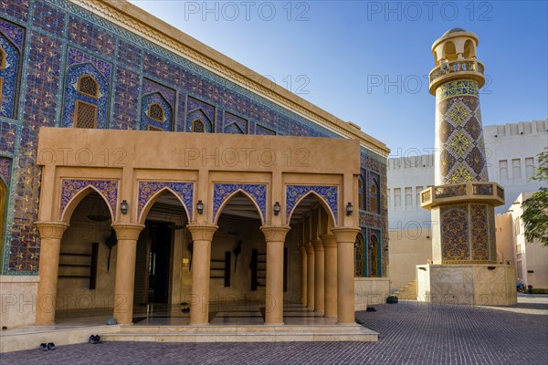 The Katara Mosque in the Katara Cultural Centre of Doha, church, church tower, wealth, Orient, Muslim, culture, cultural village, sacred building, faith, pray, prayer house, oriental, oil, wealth, travel, holiday, tourism, architecture, building, tradition, religion, world religion, history, Muslim, Arabic, cultural history, Islam, Doha, Qatar, Asia