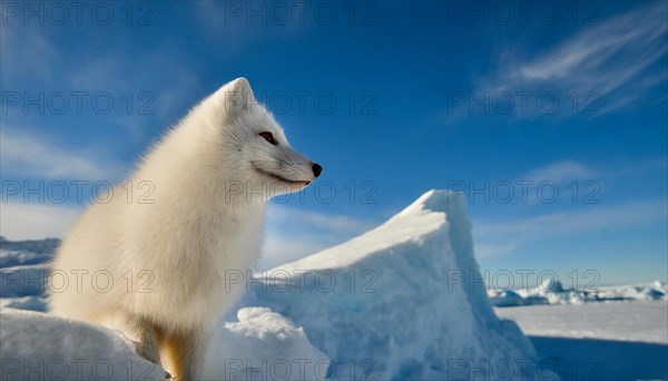 AI generated, An arctic fox (Vulpes lagopus), Arctic fox, snow fox