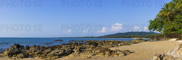 Rocky beach landscape at Silent beach in Khao lak, beach, sandy beach, panorama, beach panorama, stony, rocks, beach holiday, holiday, travel, tourism, sea, seascape, coastal landscape, landscape, rocky, stony, ocean, beach holiday, flora, tree, palm, palm beach, forest, nature, lonely, empty, nobody, dream beach, beautiful, weather, climate, sunny, sun, paradise, beach paradise, Thailand, Asia