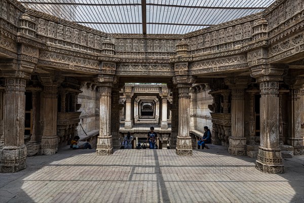 Adalaj Stepwell or Rudabai Stepwell, Adalaj, Gujarat, India, Asia