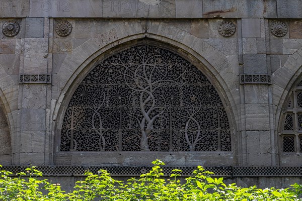 Beautiful ornamented window in the Sidi Saiyyed Mosque, Unesco site, Ahmedabad, Gujarat, India, Asia