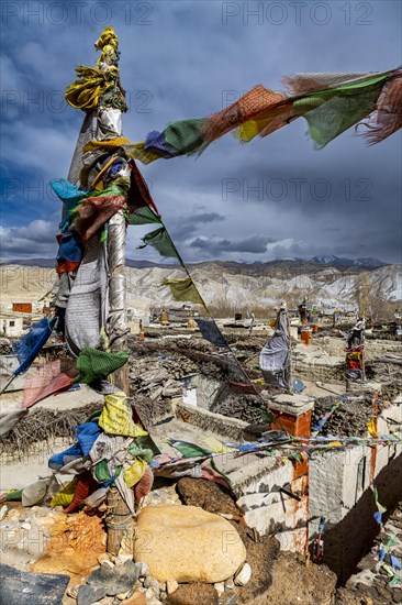 The walled historic centre, Lo Manthang, Kingdom of Mustang, Nepal, Asia