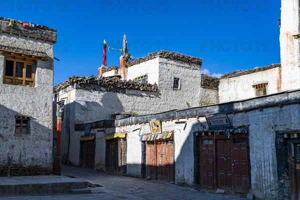 The walled historic centre, Lo Manthang, Kingdom of Mustang, Nepal, Asia