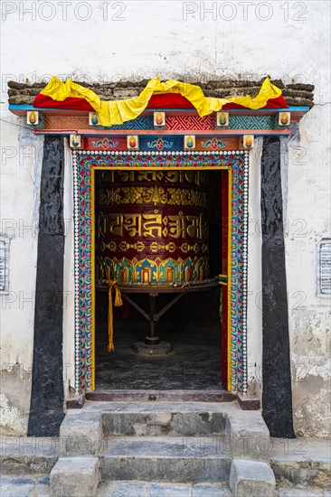 Praying wheels, in Lo-Manthang village, Kingdom of Mustang, Nepal, Asia