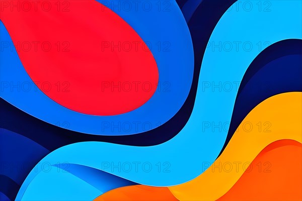 Animation incorporating vibrant colors in swirling playful patterns conveying movement, AI generated
