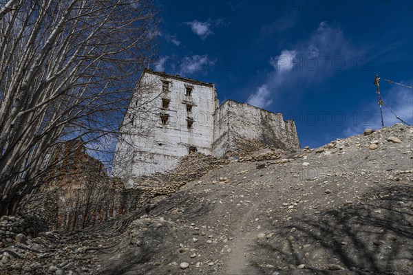 Old palace, dzong in the village of Tsarang, Kingdom of Mustang, Nepal, Asia