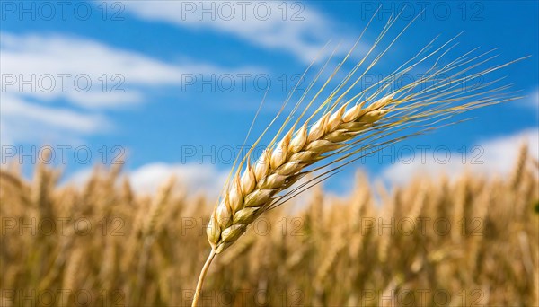 AI generated, A single ear in the cornfield, Barley