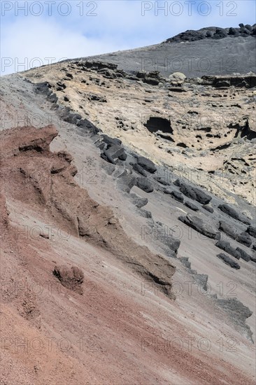 Volcanic rock formations, pattern, El Golfo, Lanzarote, Canary Islands, Spain, Europe