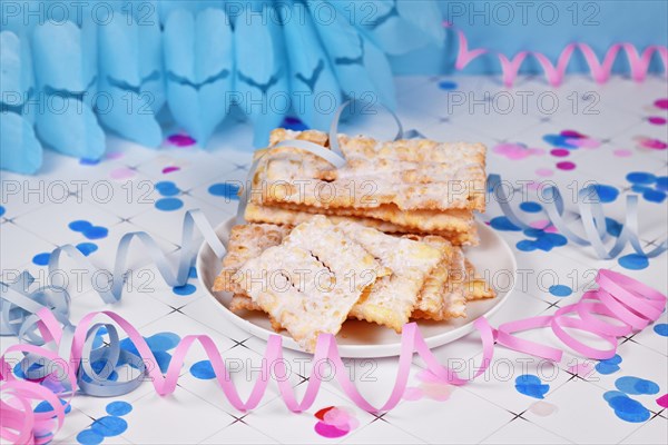 Fried Italian dessert snack for carnival season called 'Galani', ' Chiacchiere' or 'Crostoli' depending on region. Also known as Angel Wings pastry