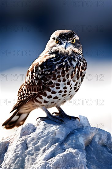 European nightjar perched on a smooth rock, AI generated