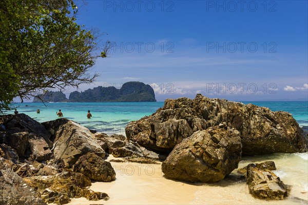 Bamboo-Island, beach, swimming, bathing, snorkelling, bay, bay, sea, ocean, Andaman Sea, tropical, tropical, island, rock, rock, water, beach, beach holiday, Caribbean, environment, clear, clean, peaceful, picturesque, stone, sea level, climate, travel, tourism, natural landscape, paradisiacal, beach holiday, sun, sunny, holiday, dream trip, holiday paradise, flora, paradise, coastal landscape, nature, idyllic, turquoise, Siam, exotic, travel photo, beach landscape, sandy beach, Thailand, Asia