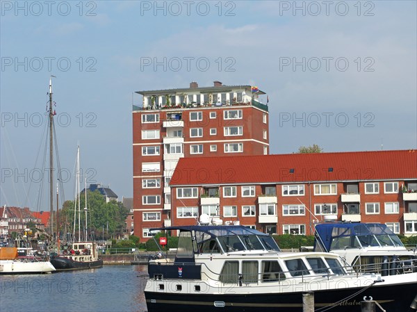 Boats, Emden harbour, East Frisia, Germany, Europe