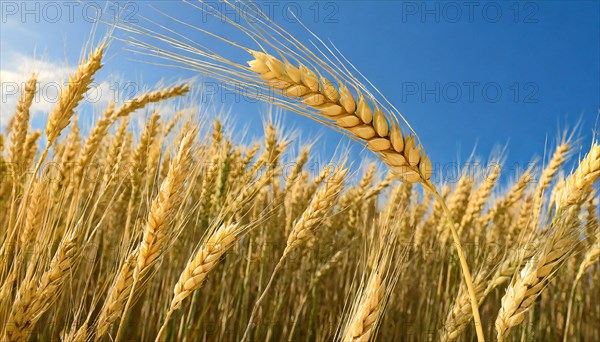 AI generated, A single ear of wheat in the cornfield, Wheat, Ear of wheat