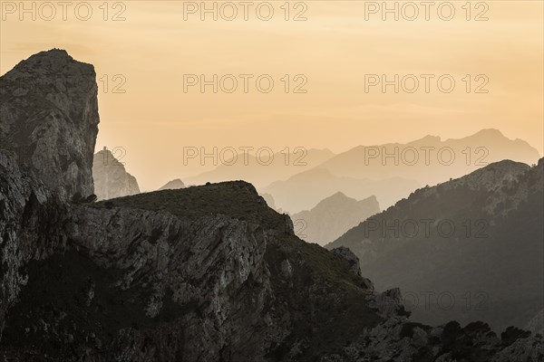 Sunset, Cape Formentor, Port de Pollenca, Serra de Tramuntana, Majorca, Majorca, Balearic Islands, Spain, Europe