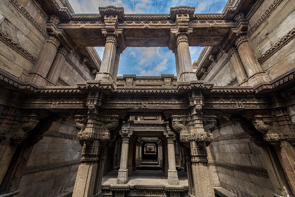 Adalaj Stepwell or Rudabai Stepwell, Adalaj, Gujarat, India, Asia