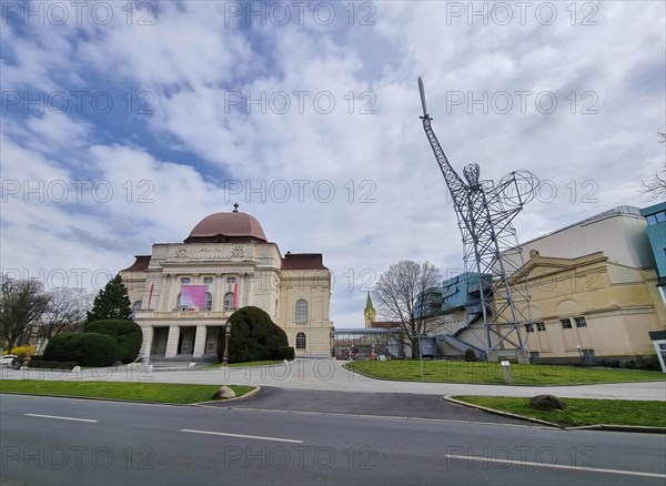 Exterior of Opera House building in the city center of Graz, Steiermark region, Austria, Europe
