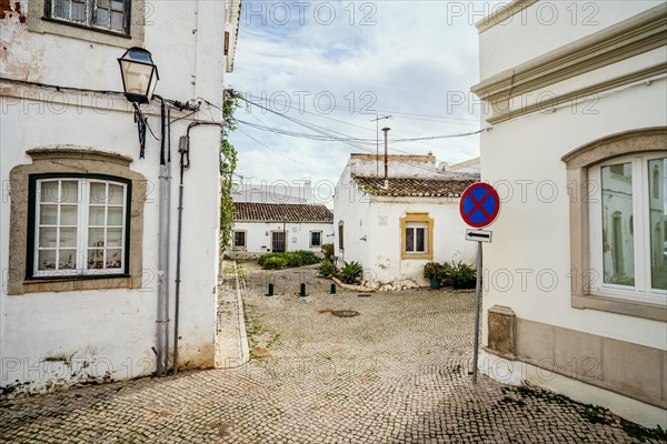 Residential area with traditional Portuguese architecture in Sao Bras de Alportel, Algarve, Portugal, Europe