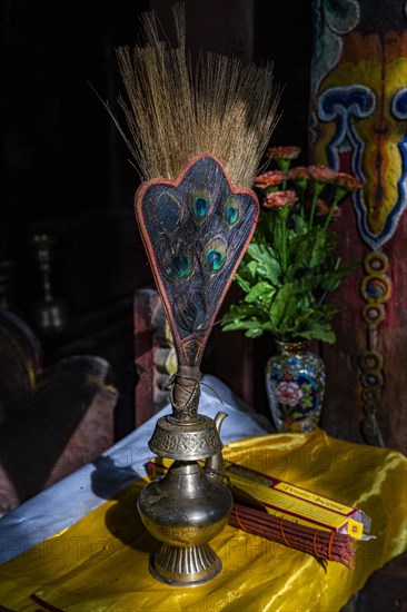 Tibetan buddhist monastery in the remote Tetang village, Kingdom of Mustang, Nepal, Asia