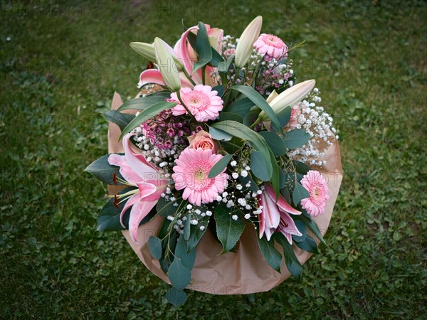 Tied bouquet, gift, North Rhine-Westphalia, Germany, Europe