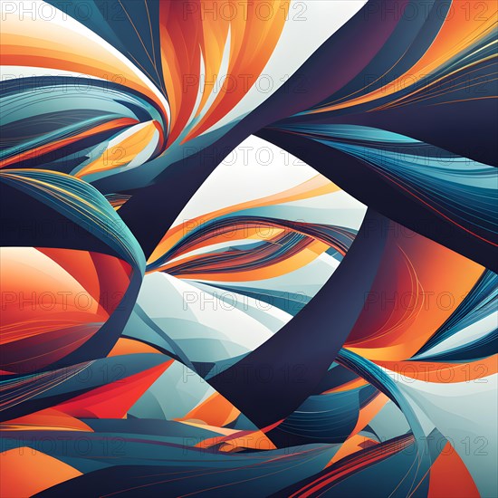 Animation incorporating vibrant colors in swirling playful patterns conveying movement, AI generated