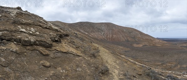 Hiking trail to Caldera Blanca, Lanzarote, Canary Islands, Spain, Europe