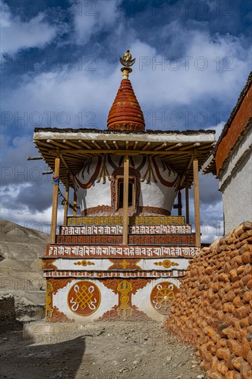 Stupas (chsrten) in Lo-Manthang village, Kingdom of Mustang, Nepal, Asia