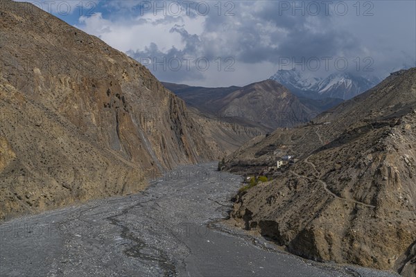Huge riverbed, Kingdom of Mustang, Nepal, Asia