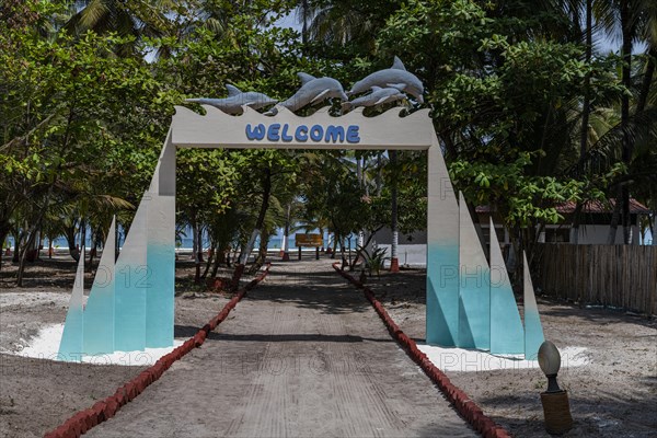 Tourist resort on Bangaram island, Lakshadweep archipelago, Union territory of India