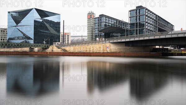 Long exposure, Cube at the main railway station, Berlin, Germany, Europe