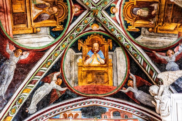 Ceiling frescoes, Duomo di San Marco, old town centre with magnificent aristocratic palaces and Venetian-style arcades, Pordenone, Friuli, Italy, Pordenone, Friuli, Italy, Europe