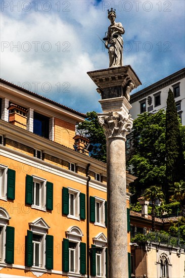 Statue of Justice, Loggia di San Giovanni in Piazza della Liberta, Udine, most important historical city of Friuli, Italy, Udine, Friuli, Italy, Europe