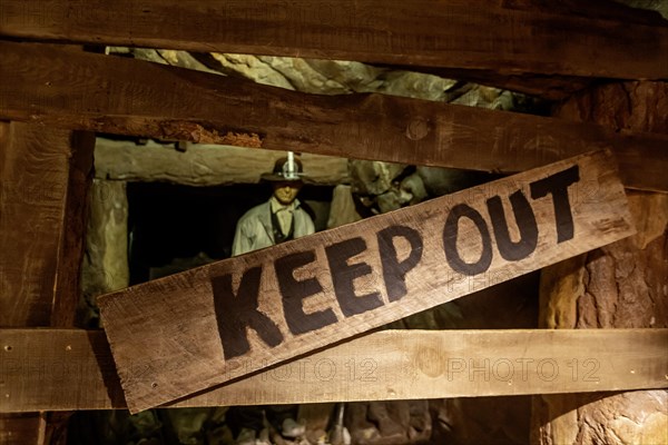 Lansing, Michigan, The Michigan History Museum. A display explores Michigan's mining history