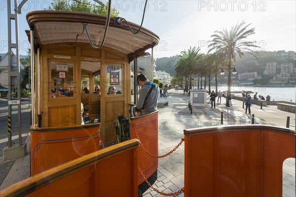 Historic tramway, Port de Soller, Majorca, Majorca, Balearic Islands, Spain, Europe