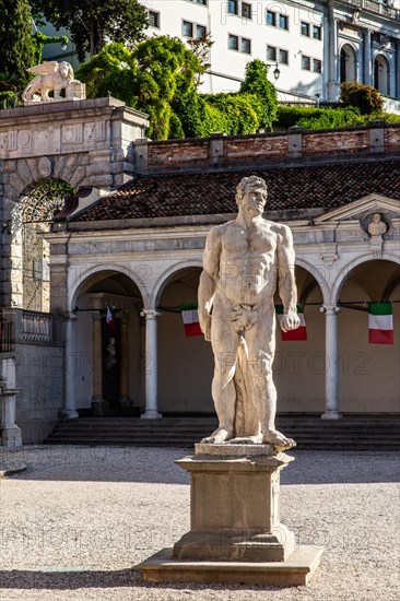 Statue of Cacus, Loggia di San Giovanni in Piazza della Liberta, Udine, most important historical city of Friuli, Italy, Udine, Friuli, Italy, Europe