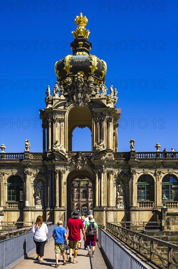 The Crown Gate of the Dresden Zwinger, a jewel of Saxon Baroque, in Dresden, Saxony, Germany, Europe